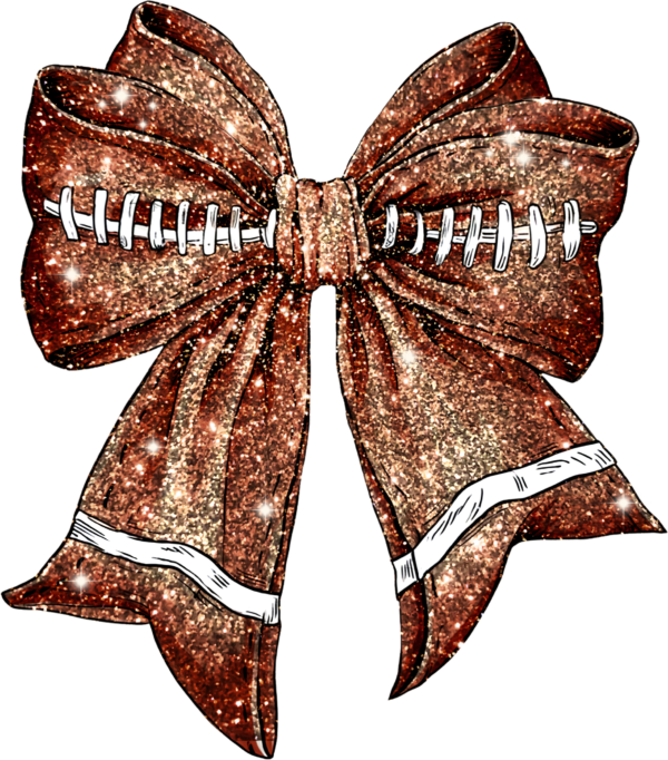 Football laces bow cheer game-day DTF heat transfer design