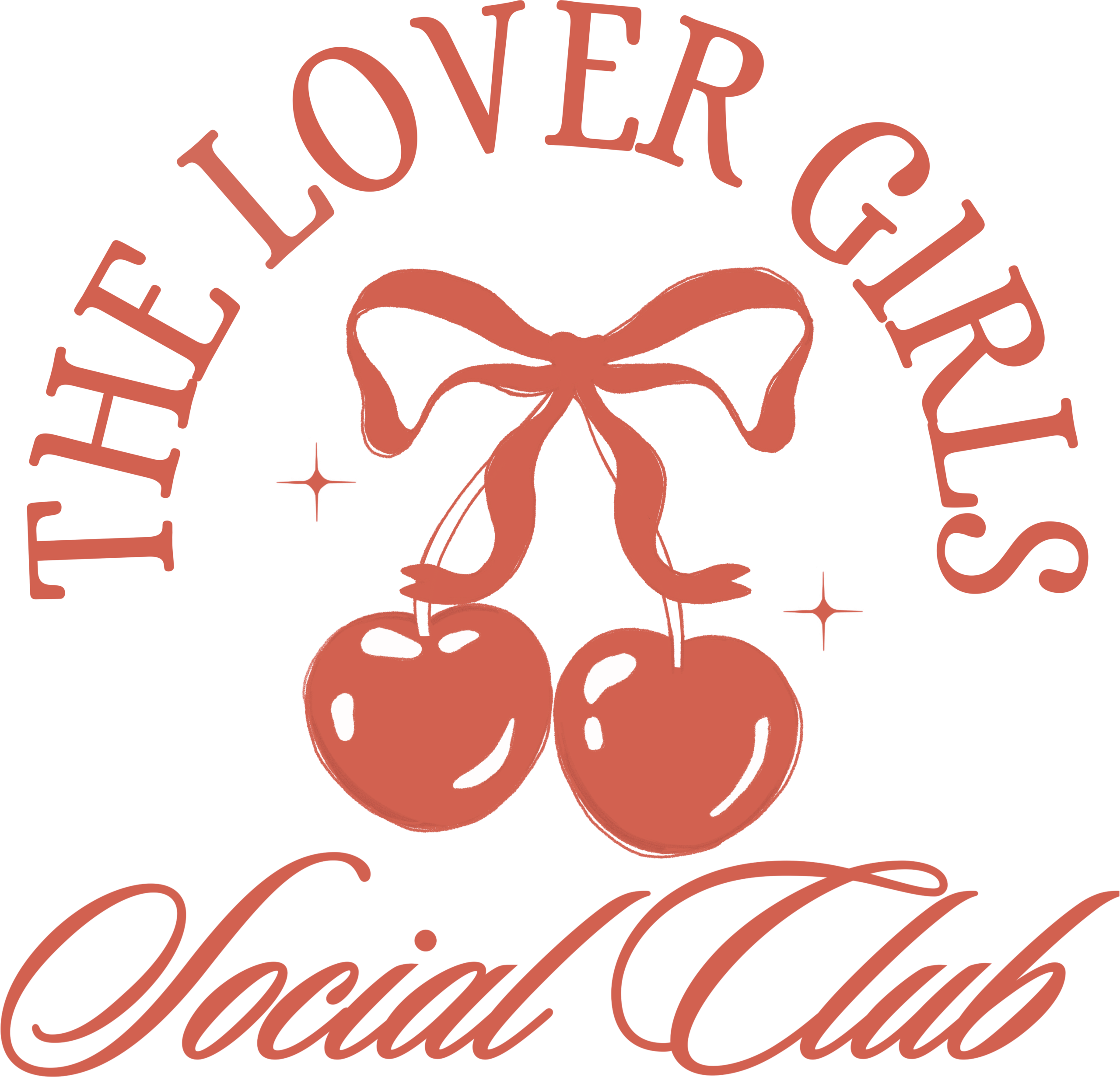 The Lover Girls Social Club retro badge DTF heat transfer design