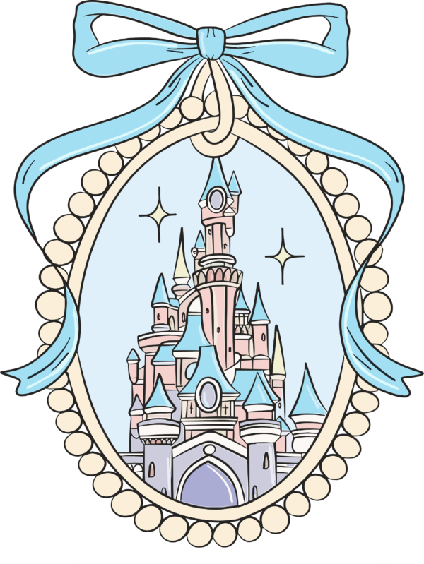 Princess castle cameo fairytale DTF heat transfer design