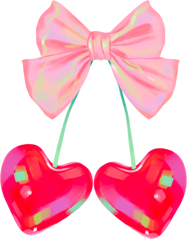 Holographic bow hearts shimmer Valentine DTF heat transfer design