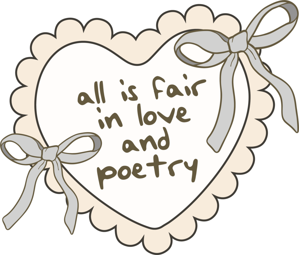 All Is Fair In Love And Poetry literary DTF heat transfer design