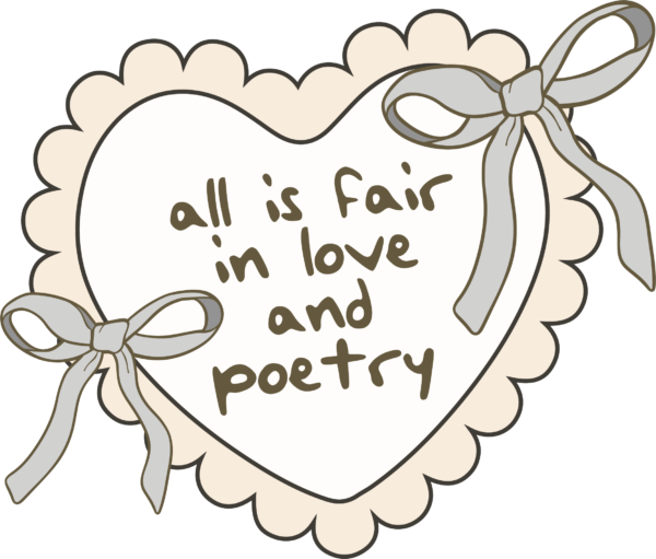 All Is Fair In Love And Poetry literary DTF heat transfer design