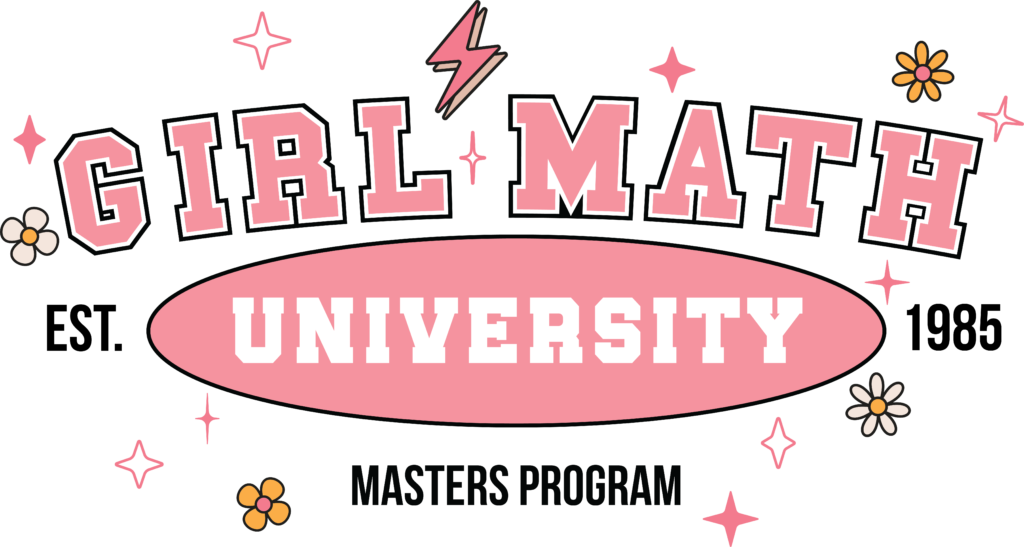 Girl Math University funny slogan ready-to-press DTF transfer design