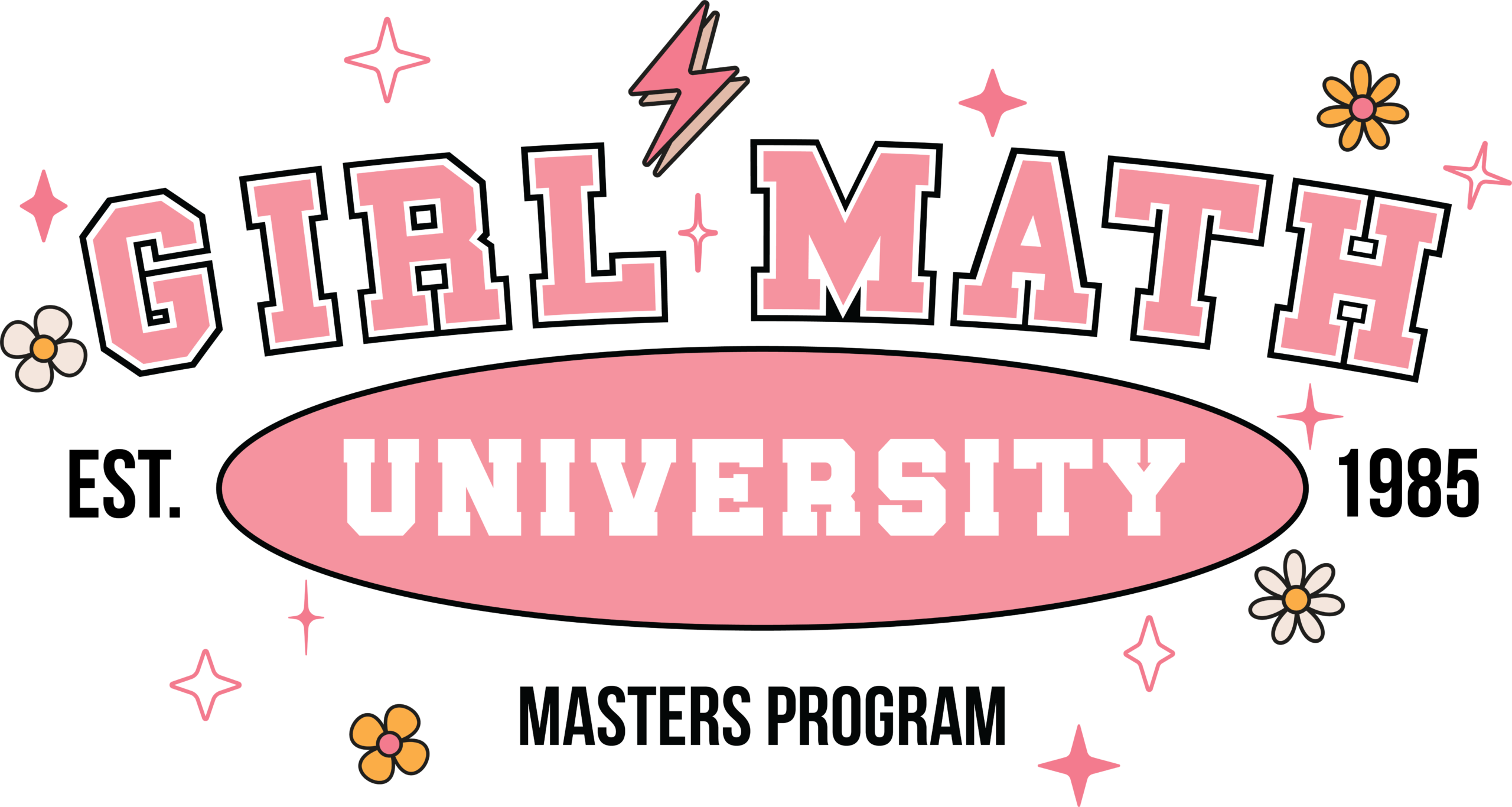 Girl Math University funny slogan ready-to-press DTF transfer design