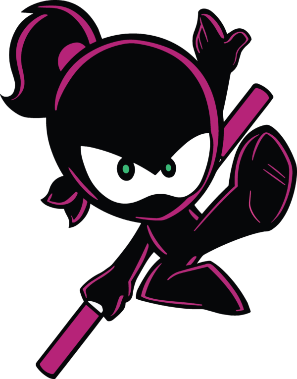 Pink Ninja bold pink warrior ready-to-press DTF transfer design