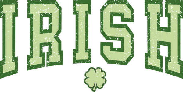 Irish Varsity collegiate lettering ready-to-press DTF transfer design
