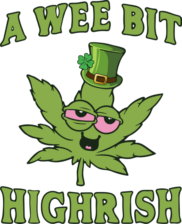 A wee bit highrish St. Patrick's slogan ready-to-press DTF heat transfer