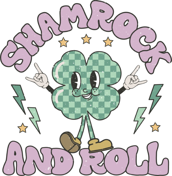 Shamrock and roll St. Patrick's pun ready-to-press DTF heat transfer design