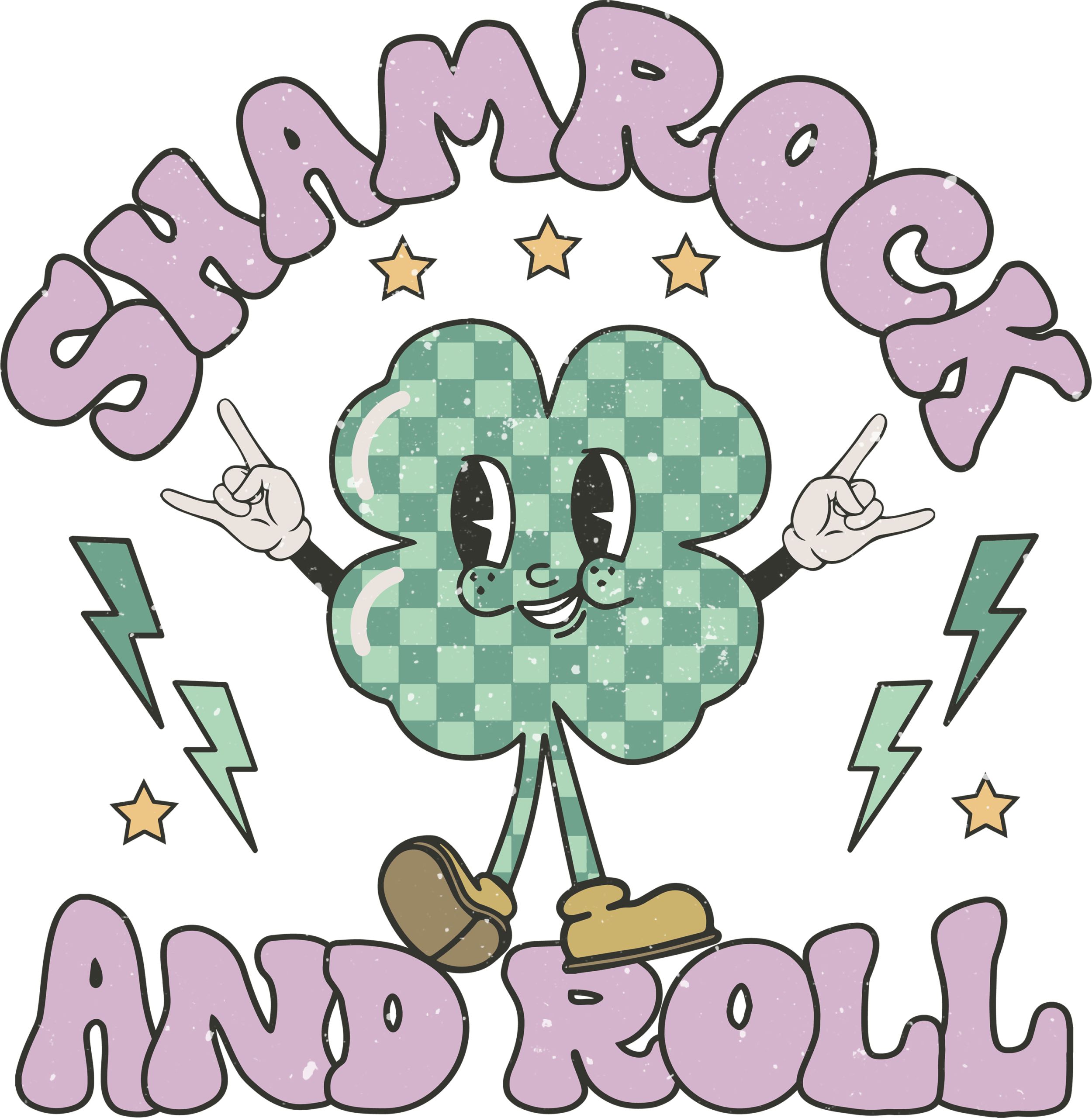 Shamrock and roll St. Patrick's pun ready-to-press DTF heat transfer design