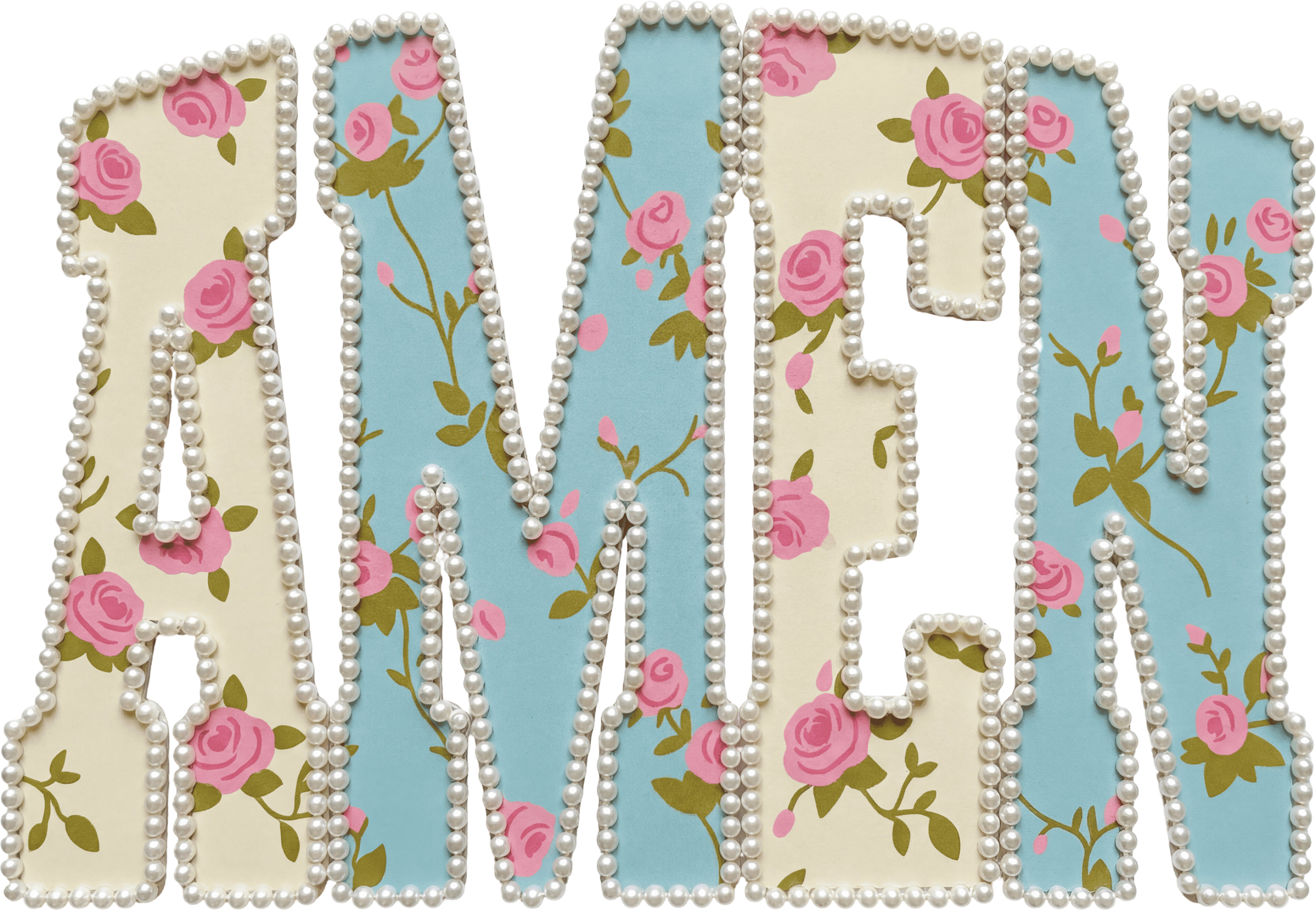 Amen floral and lace faith DTF heat transfer design