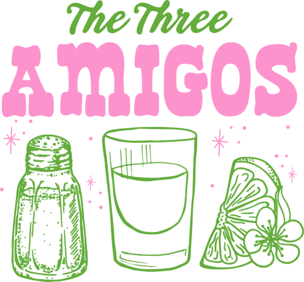The Three Amigos retro comedy DTF heat transfer design