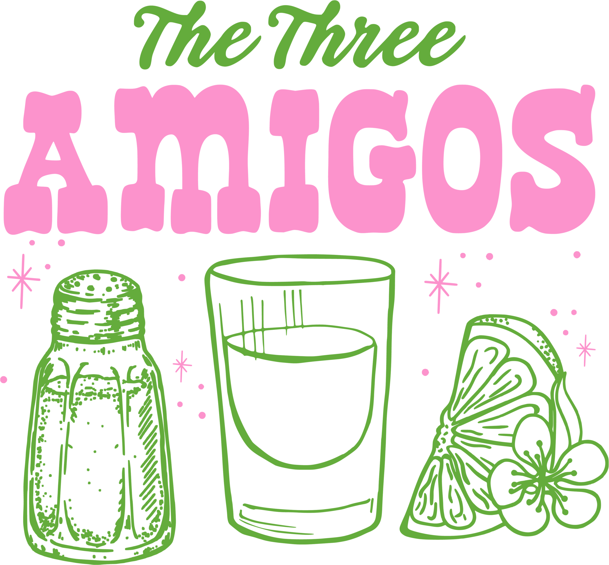 The Three Amigos retro comedy DTF heat transfer design