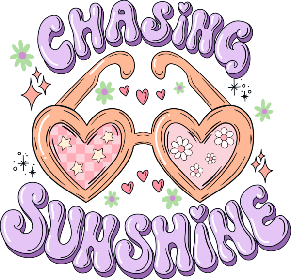 Chasing sunshine sunny summer graphic DTF heat transfer design