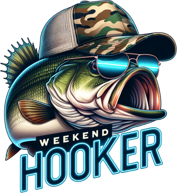Weekend hooker funny fishing pun DTF heat transfer design