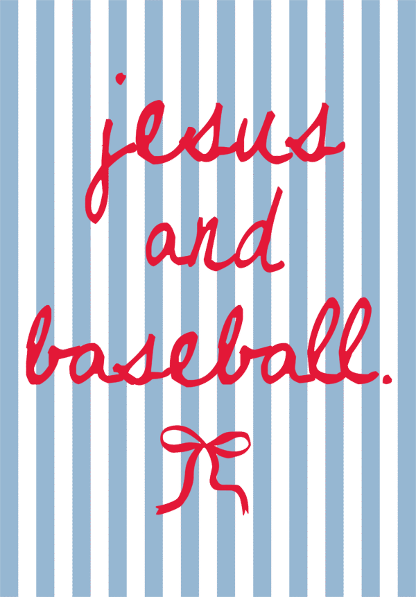 Jesus and baseball faith ready-to-press DTF transfer design for apparel