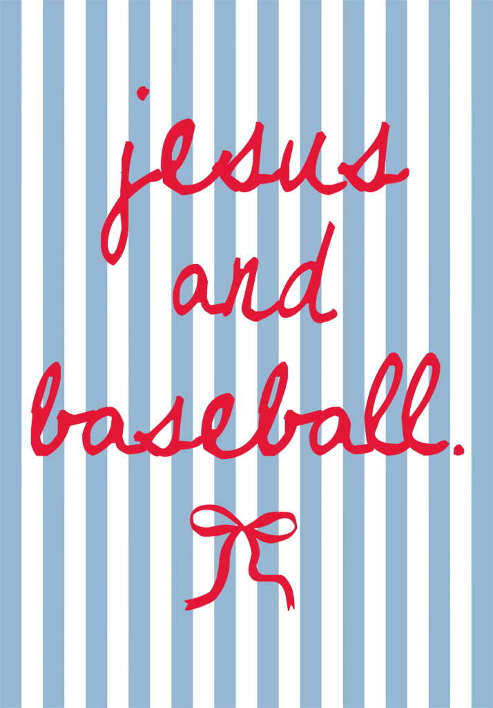 Jesus and baseball faith ready-to-press DTF transfer design for apparel