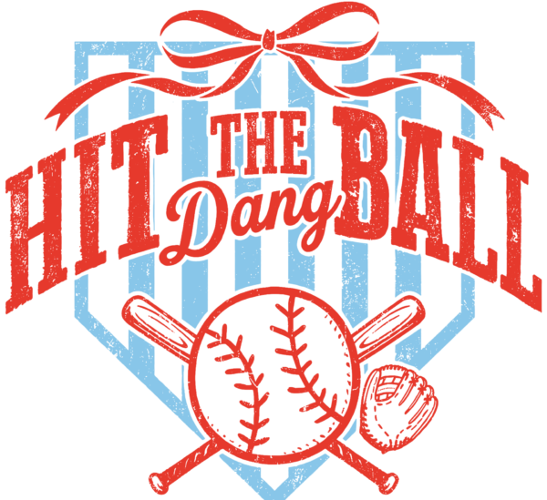 Hit the dang ball baseball ready-to-press DTF transfer design
