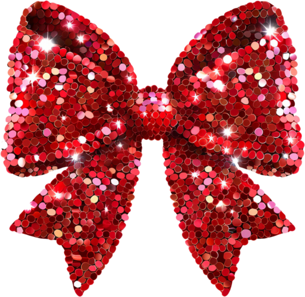 Red glitter bow ready-to-press DTF heat transfer design