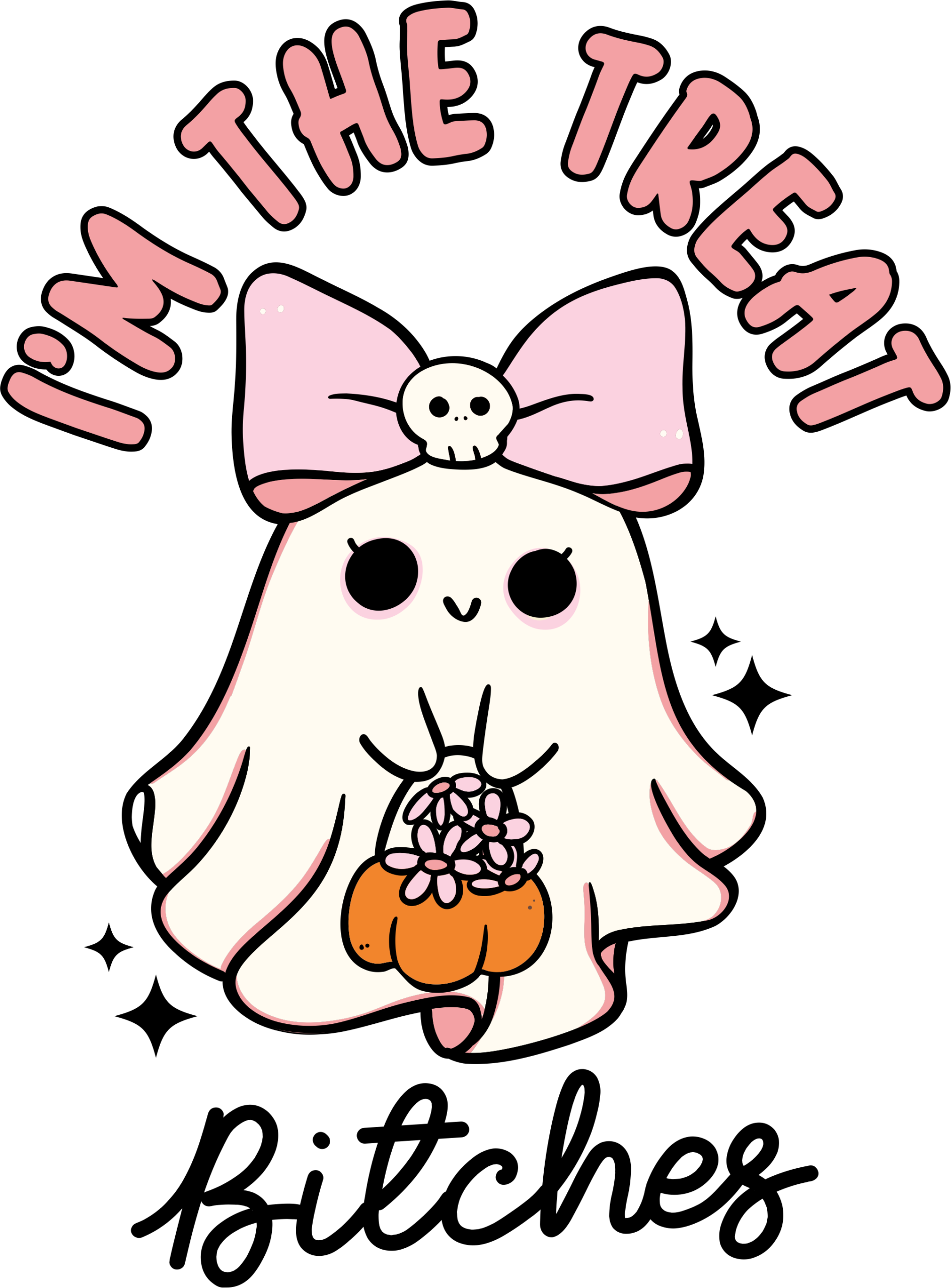 I'm The Treat flirty Halloween slogan DTF heat transfer design