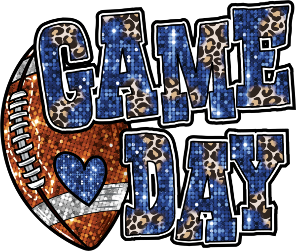 Game Day Leopard Football leopard-print DTF heat transfer design