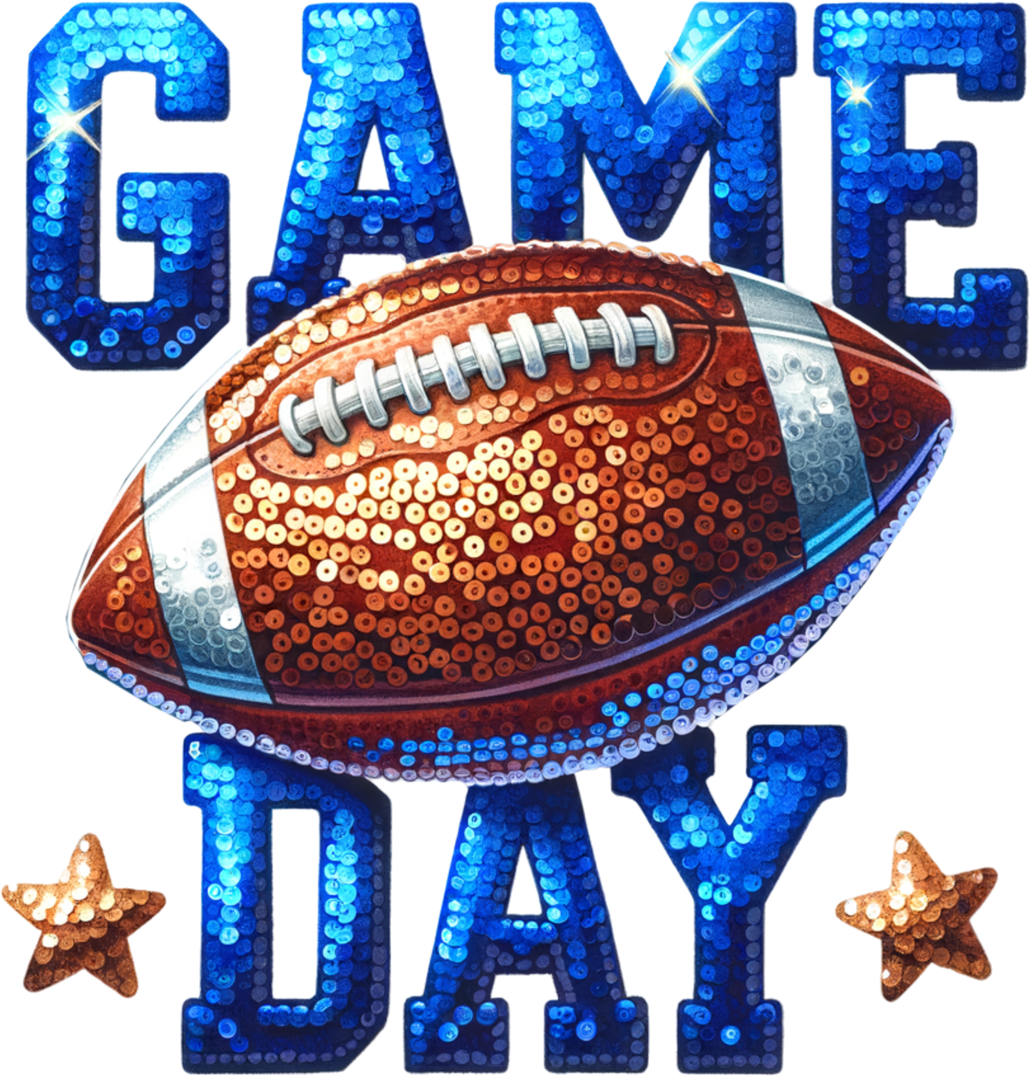 Game Day Sequin Football faux-sequin DTF heat transfer design