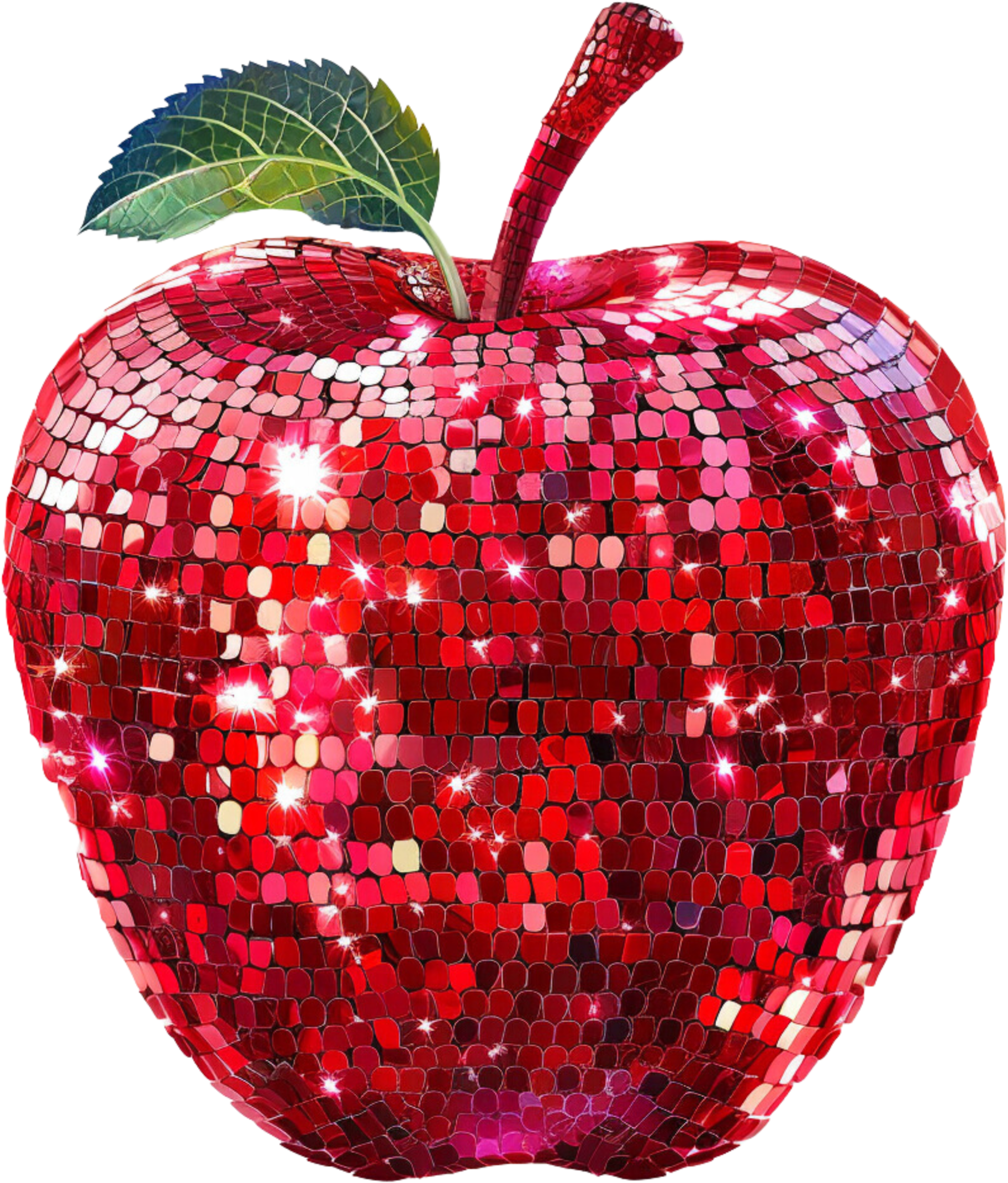 Sparkly Red Apple teacher schoolhouse DTF heat transfer design