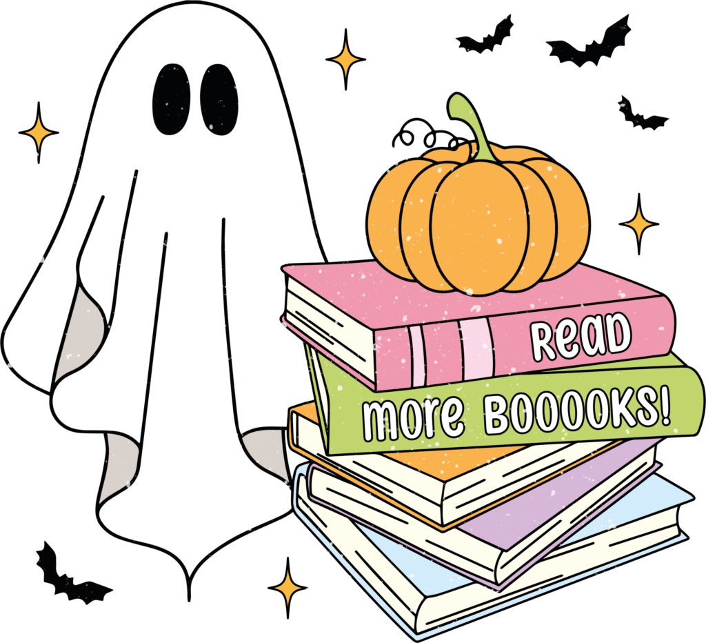 Read More Boooks bookworm slogan DTF heat transfer design