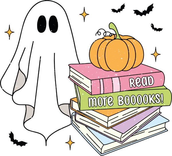 Read More Boooks bookworm slogan DTF heat transfer design