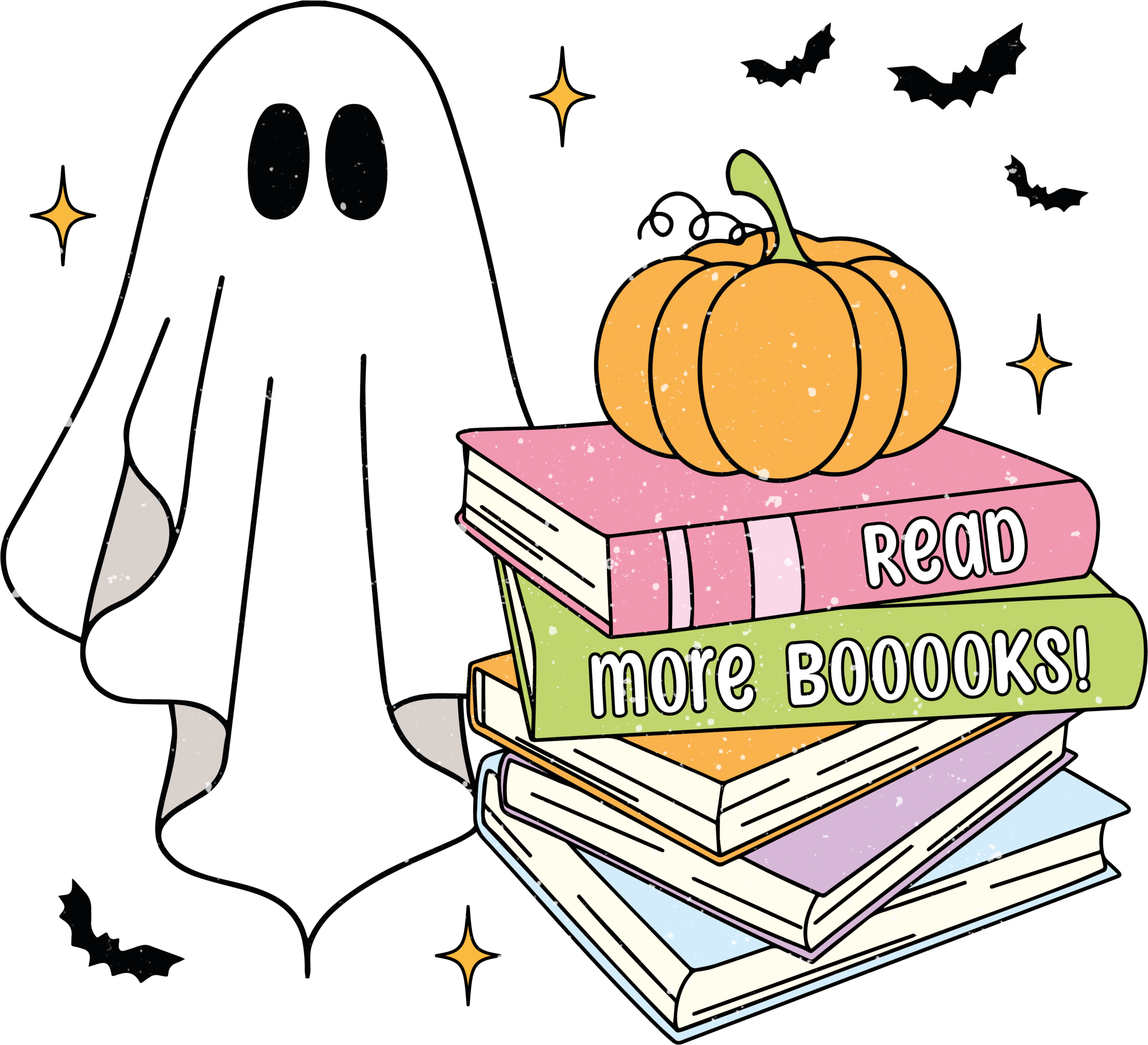 Read More Boooks bookworm slogan DTF heat transfer design