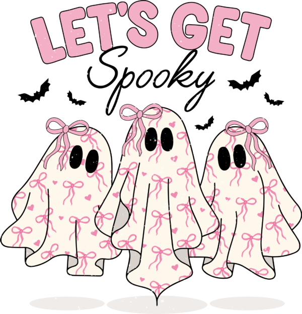 Let's get spooky bold Halloween lettering ready-to-press DTF transfer design for apparel