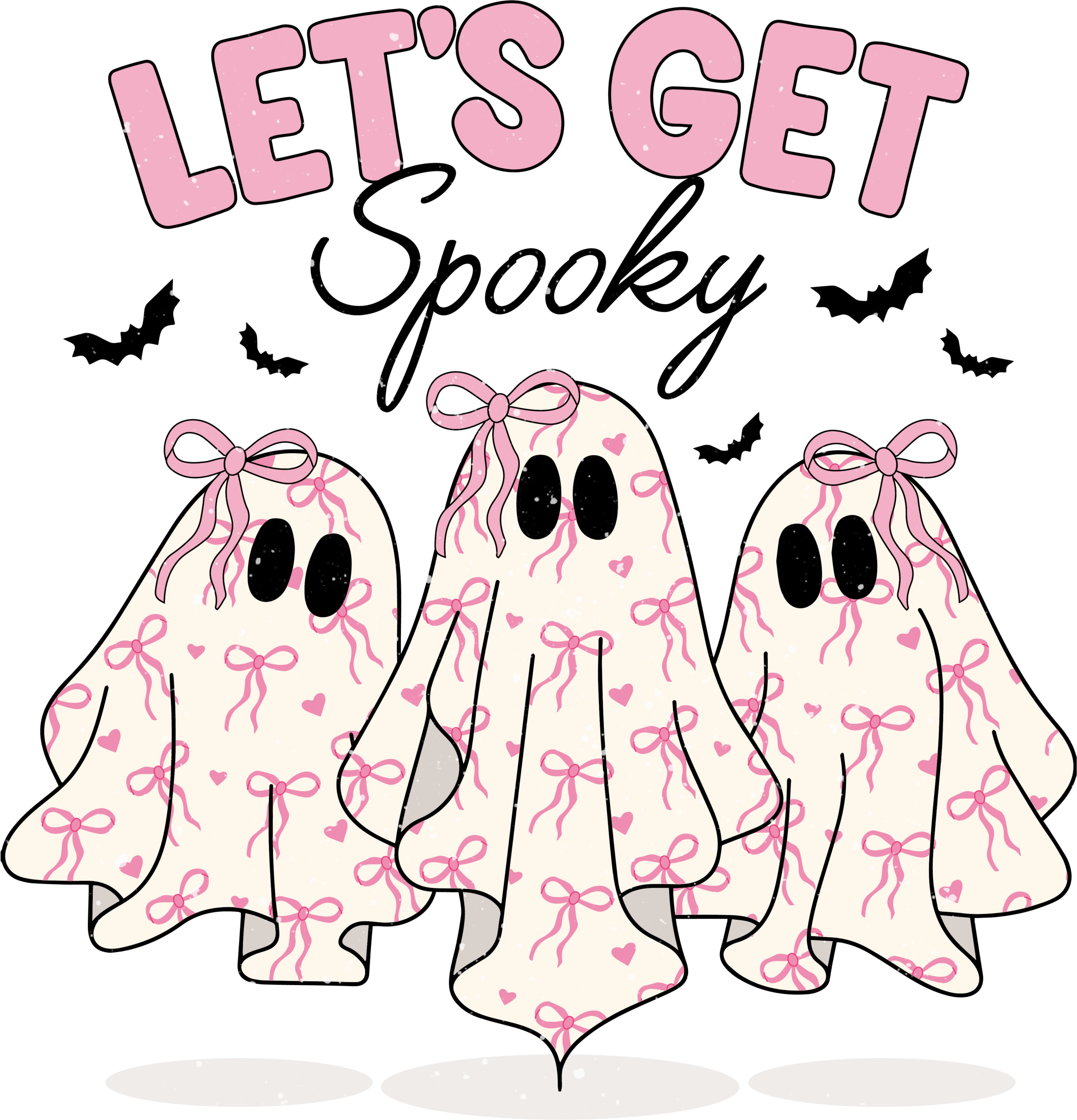 Let's get spooky bold Halloween lettering ready-to-press DTF transfer design for apparel