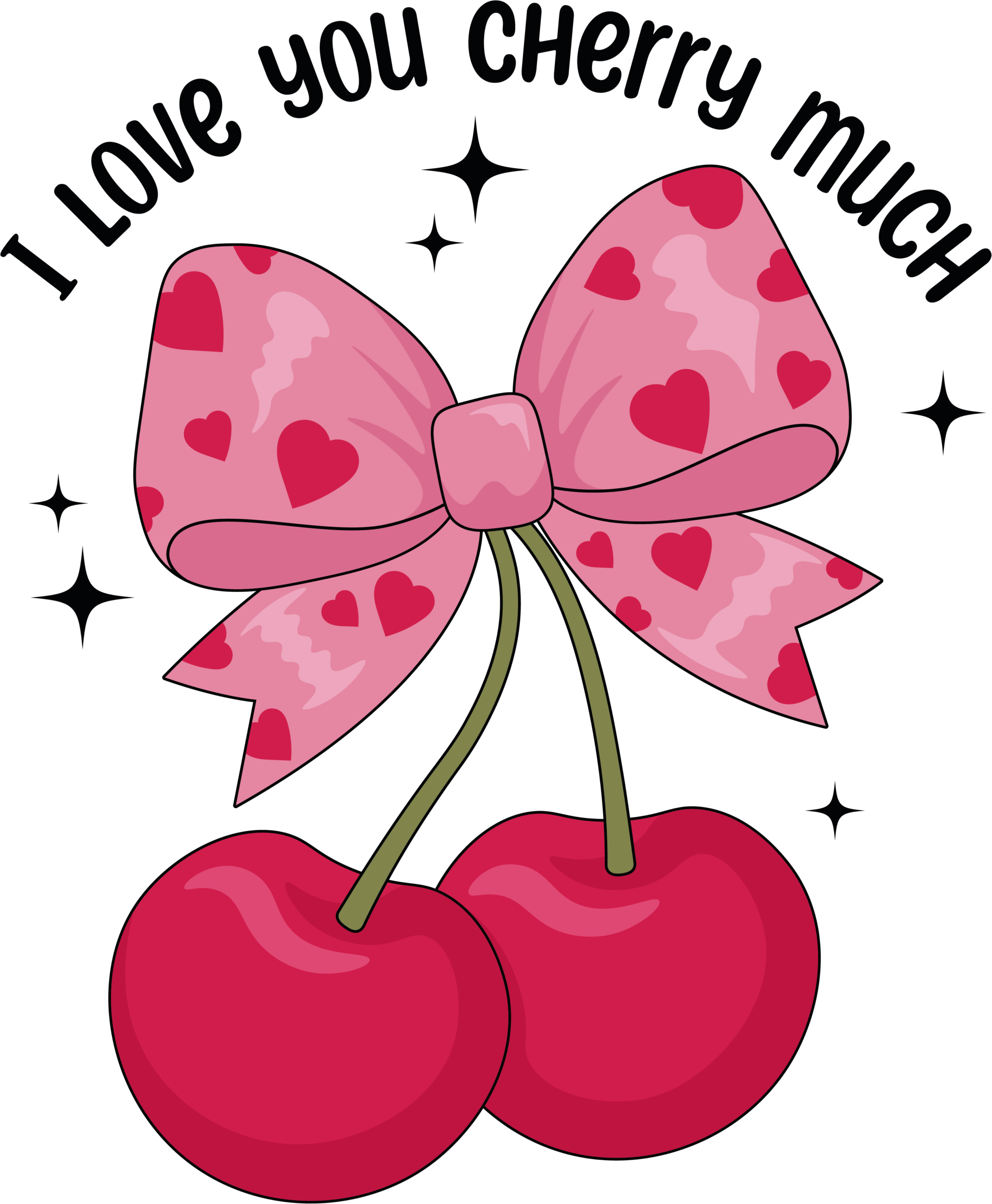 I love you cherry much fruity love pun ready-to-press DTF transfer design