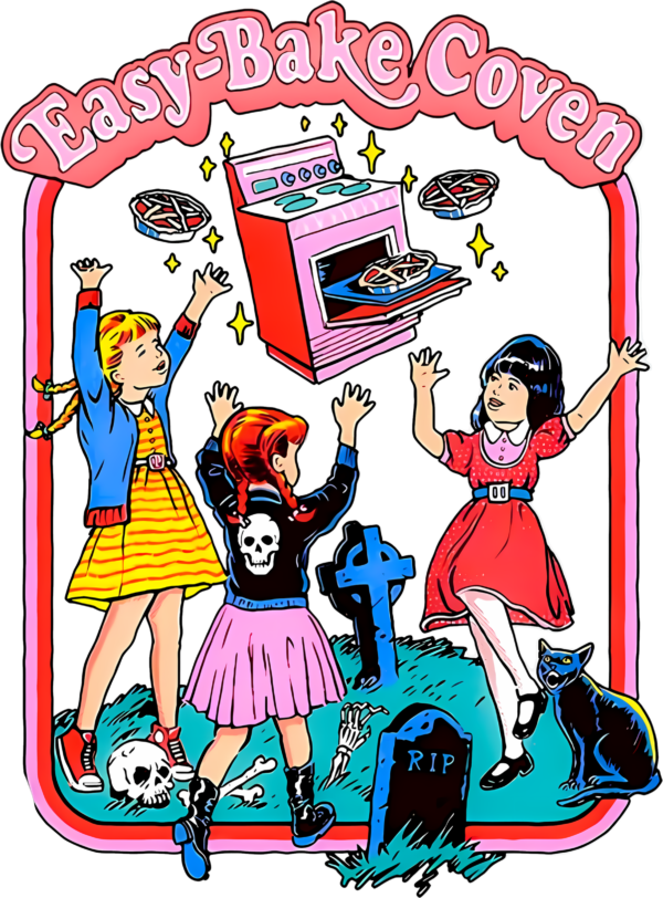 Easy-Bake Coven retro witchy kitchen Halloween DTF transfer design
