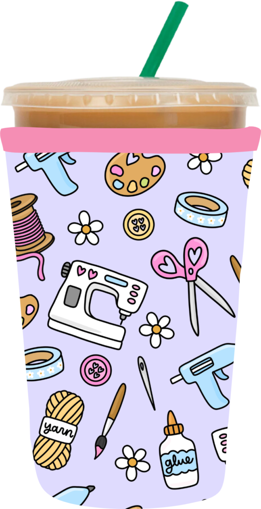 Crafty girl DIY coffee sleeve UV DTF cup wrap design