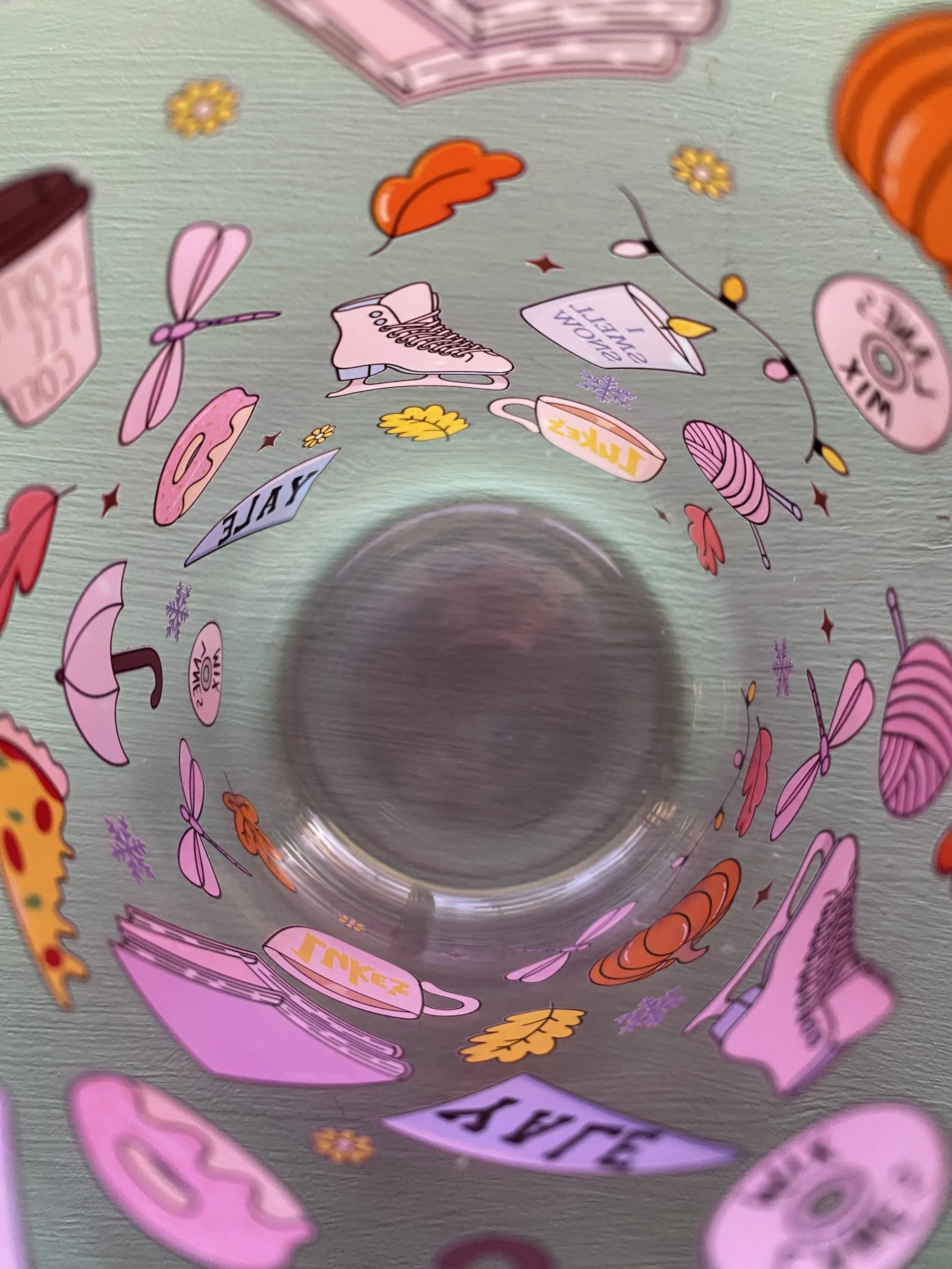 UV DTF transfer applied to a tumbler