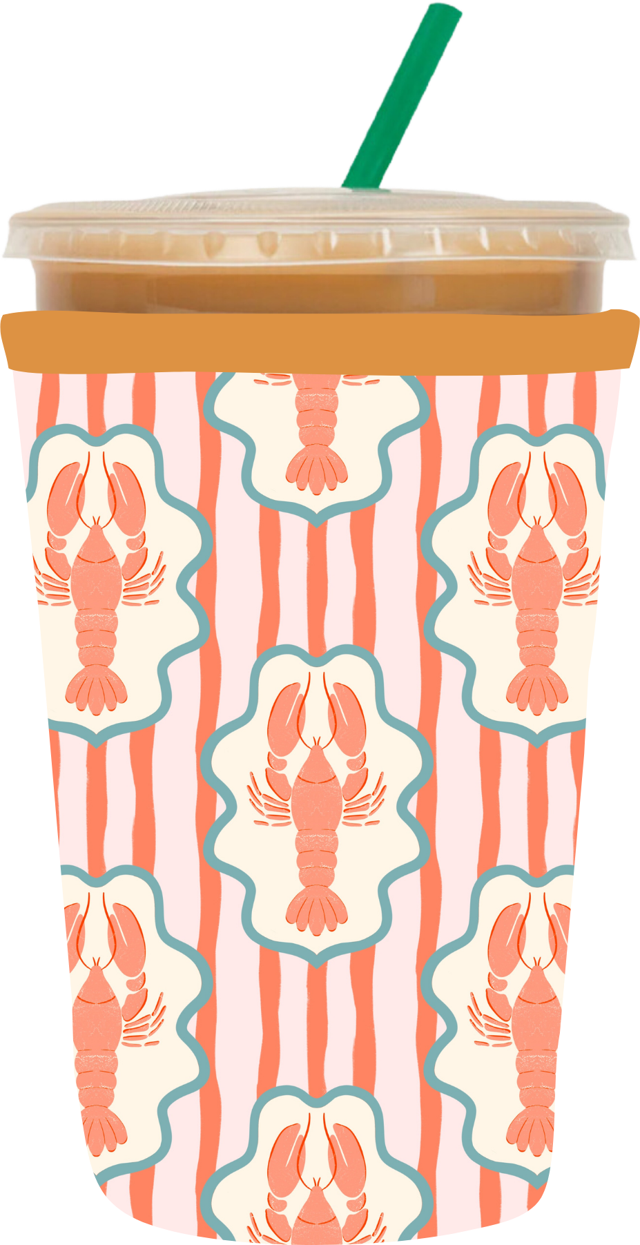 Lobster date nautical coffee sleeve UV DTF cup wrap design