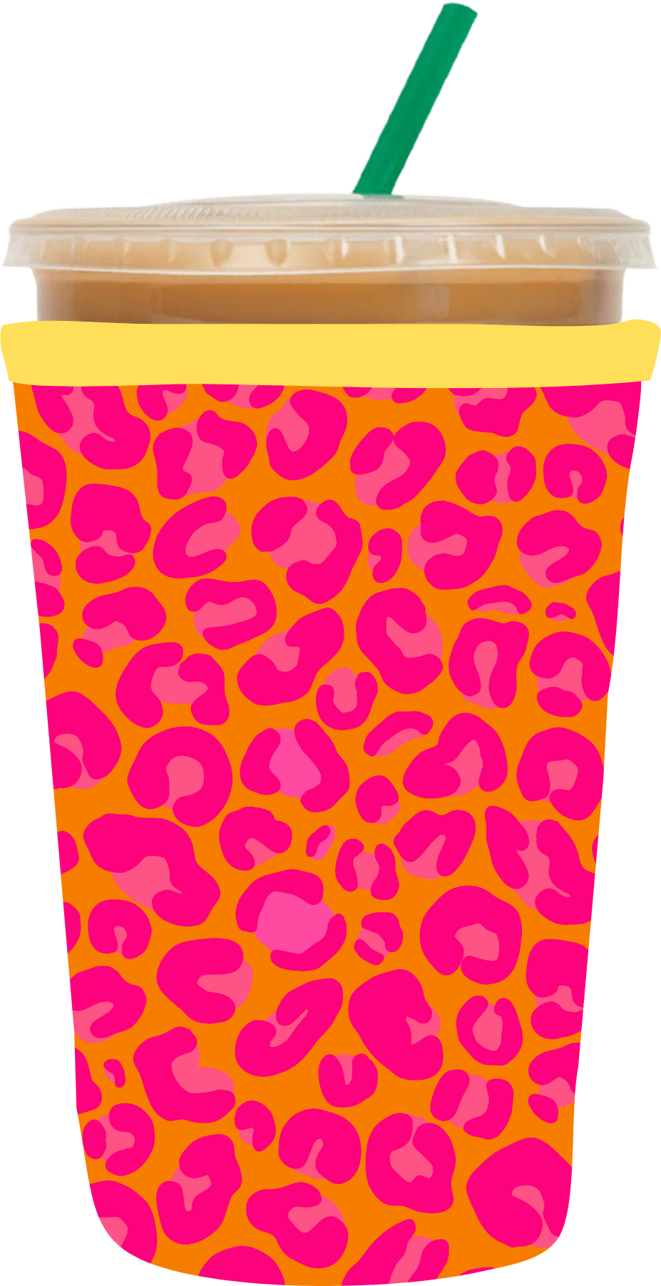 Pink cheetah animal print coffee sleeve UV DTF cup wrap design