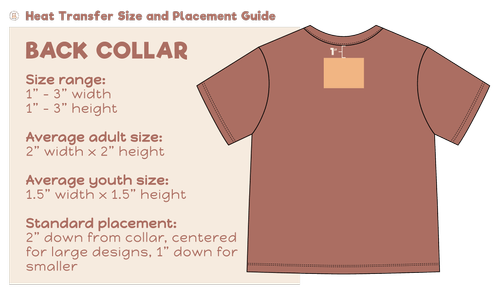 Back collar transfer placement on a t-shirt