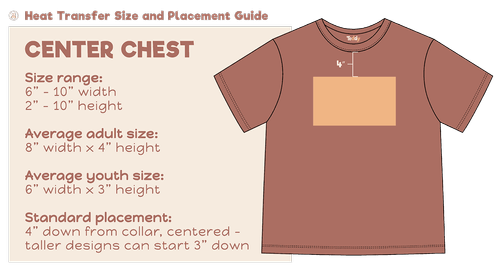 Center chest transfer placement on a t-shirt