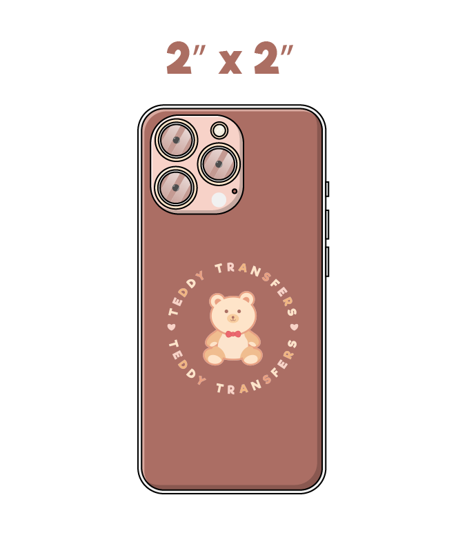iPhone case with UV DTF decal sized for the back