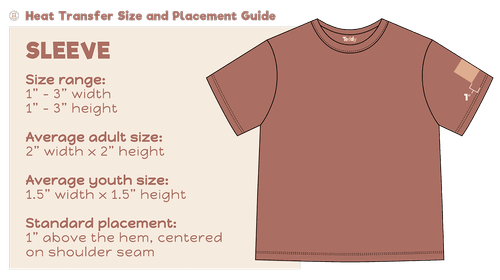 Sleeve transfer placement on a t-shirt