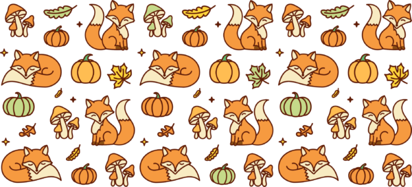 Foxy forest fox and mushrooms UV DTF decal design for tumblers