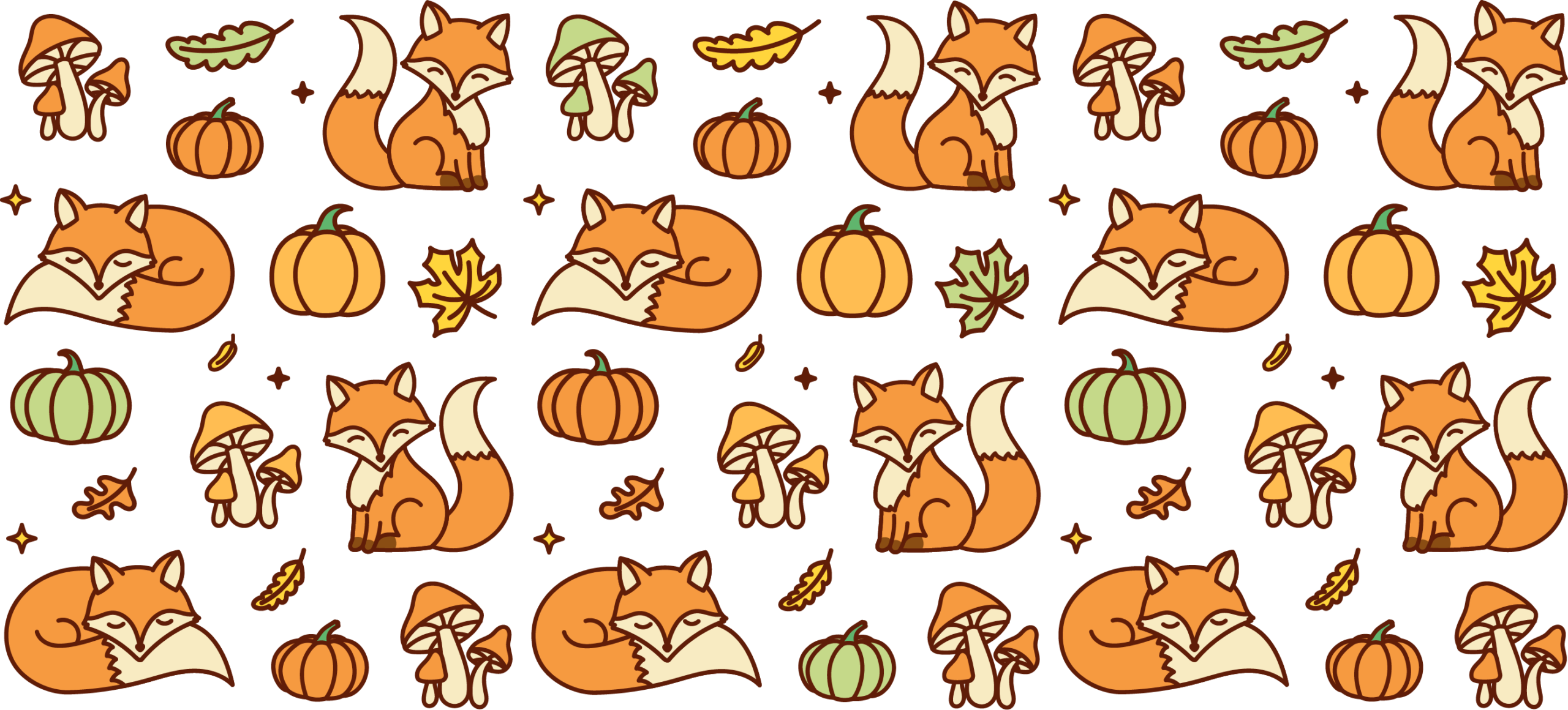Foxy forest fox and mushrooms UV DTF decal design for tumblers