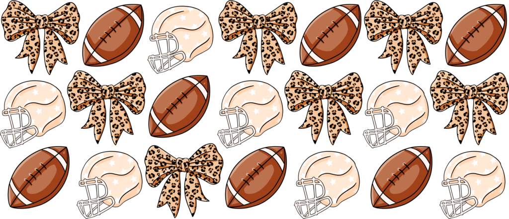 Leopard bow game day UV DTF transfer decal design for cups