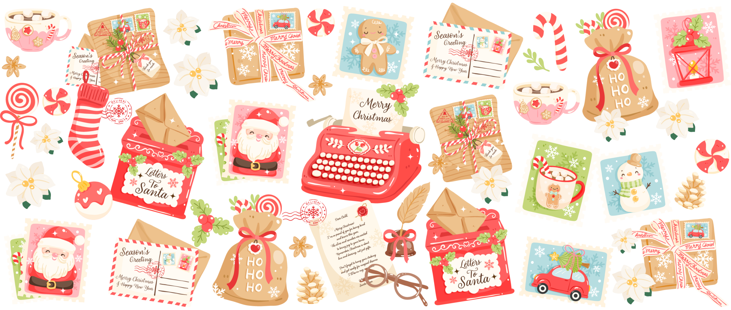 Letters to Santa UV DTF transfer decal design for cups