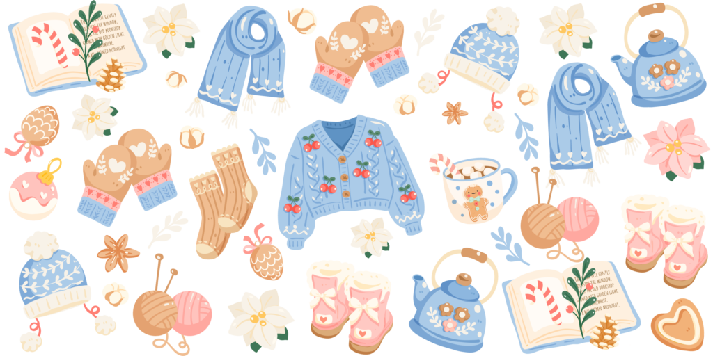 Sweater weather knits UV DTF transfer decal design for cups