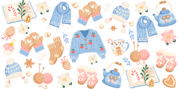 Sweater weather knits UV DTF transfer decal design for cups