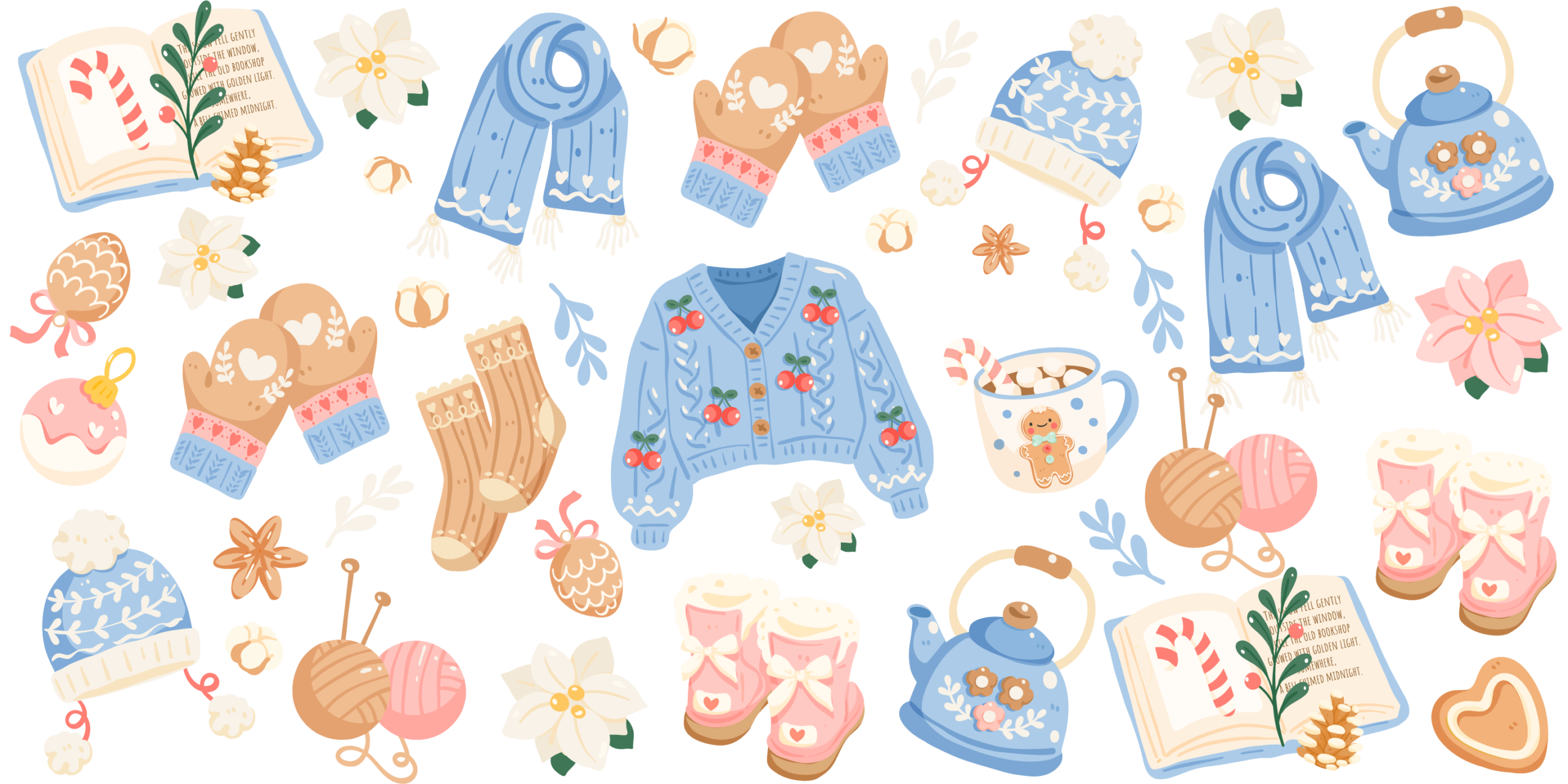 Sweater weather knits UV DTF transfer decal design for cups