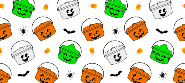 Trick-or-treat candy buckets Halloween UV DTF decal design