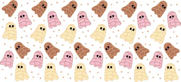 Concha ghost crew pan dulce and ghosts UV DTF decal design